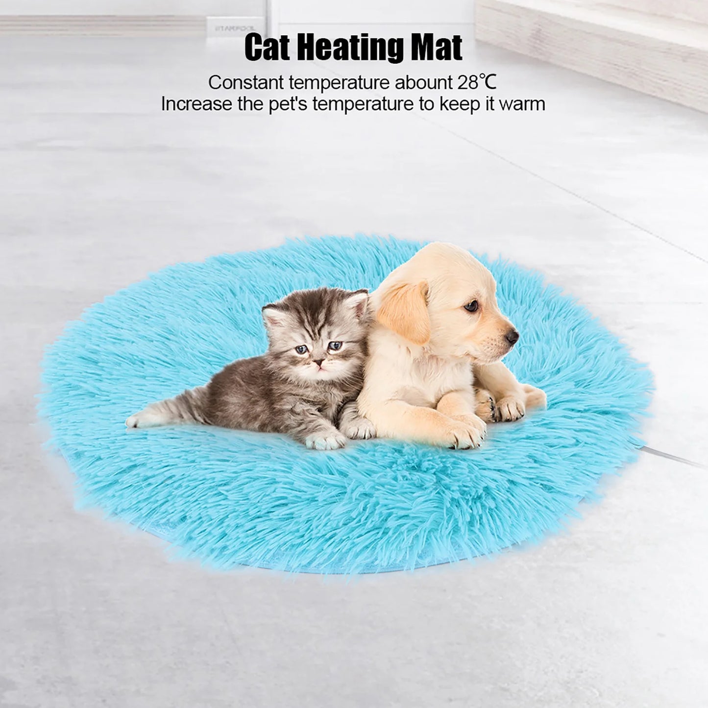 Cat Plush Mat Pet Heating Pad Plush Four Seasons USB Charging Interface Pet Electric Blanket Heating Pad Mat for Small Dogs Cats