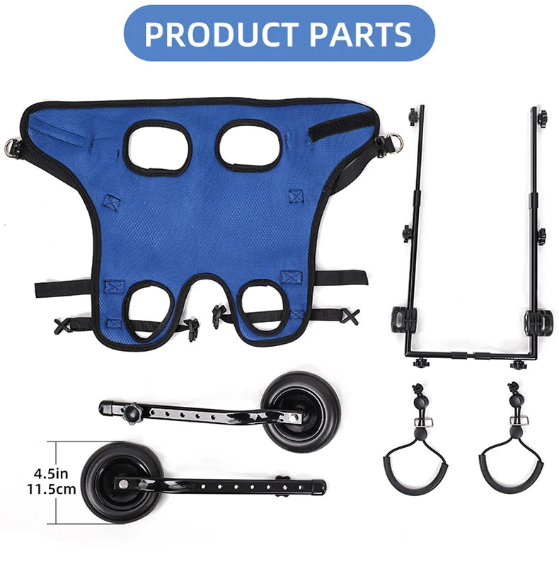 Disabled Dog Wheelchair Cart Adjustable Pet Mobility Aids with Wheels Pet Cat Dog Rehabilitation Walking Mobility Aid Troll