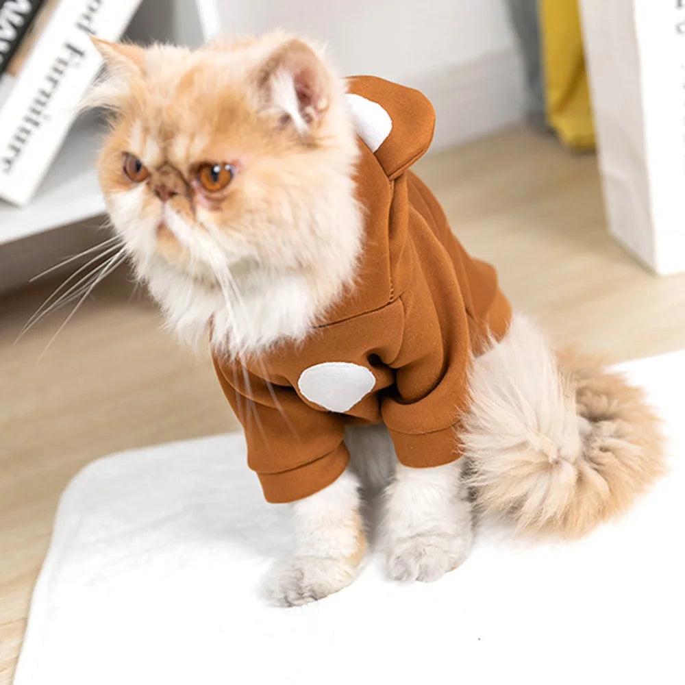 Cute Hairless Cat Clothes Winter Pet Costumes for Cats Kitten Sphynx Hoodie Sweater mascotas Outfits Dog Clothing katten kleding