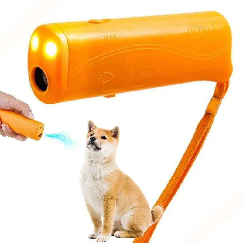 Pet Dog Repeller Anti Barking Device Ultrasonic Dog Repeller Stop Bark Control Training Supplies With LED Flashlight