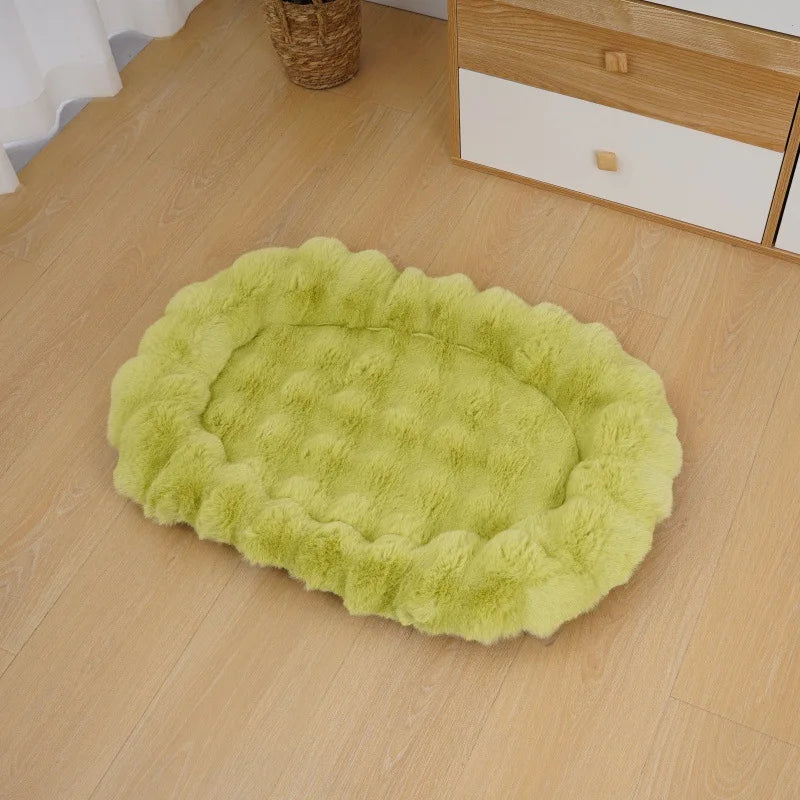 Plush Pet Nests Winter Cat Nests Dog Nests Warm Thick Pet Mat Detachable Washable Oval Cat Bed Pet Beds Seasonal Decorations