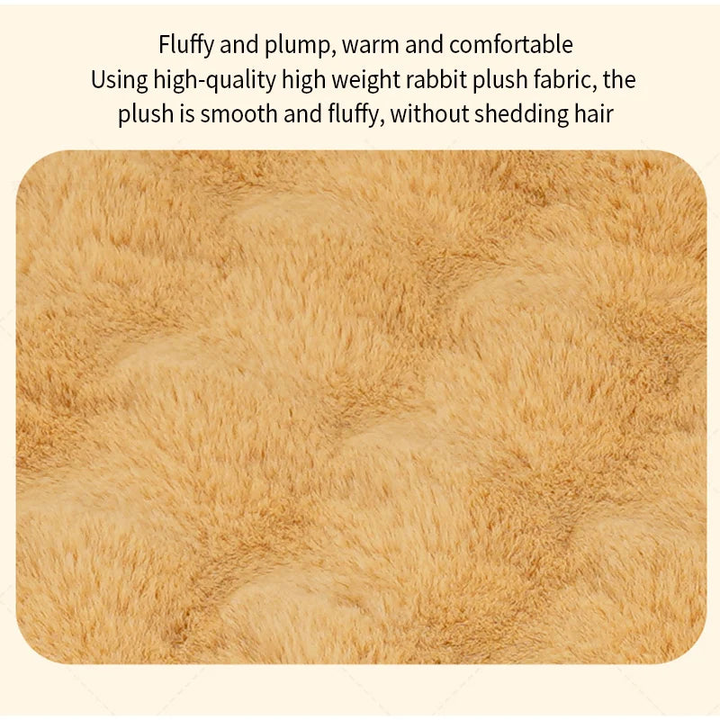 Plush Pet Nests Winter Cat Nests Dog Nests Warm Thick Pet Mat Detachable Washable Oval Cat Bed Pet Beds Seasonal Decorations