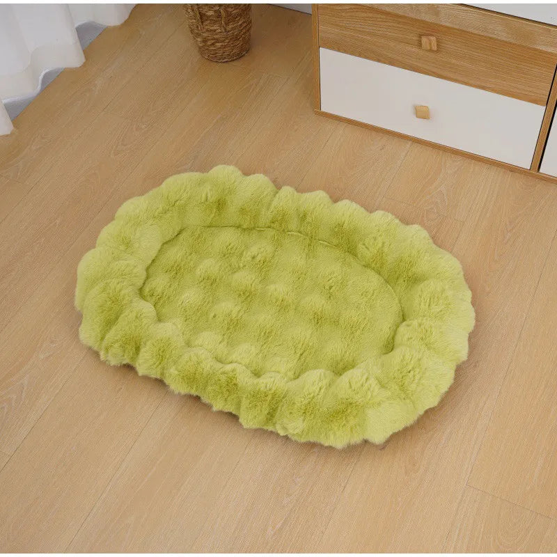 Plush Pet Nests Winter Cat Nests Dog Nests Warm Thick Pet Mat Detachable Washable Oval Cat Bed Pet Beds Seasonal Decorations