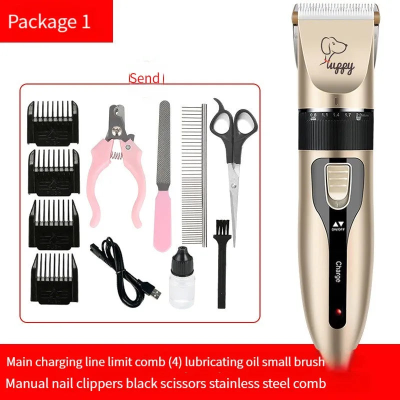 Dog Hair Clipper Pet Hair Trimmer Set Puppy Grooming Electric Shaver Ceramic Blade Cat Accessories Cordless Charging Professiona