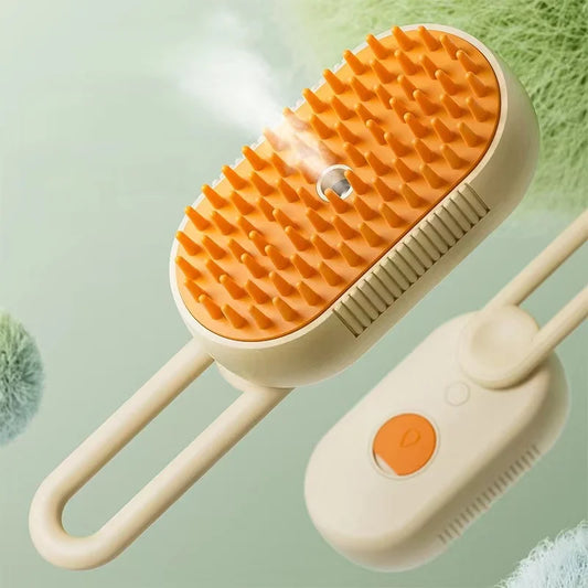 3-in-1 Dog Hair Brush Cat Hair Brush Electric Pet Cleaning Brush Steam Spray Brush Massage Hair Removal Comb Anti Flying Brush