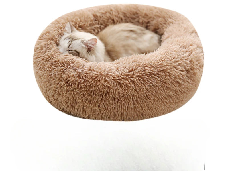 Home Plush Pet Nest Winter Cat Nest Dog Nest Warm Detachable and Washable Round Cat Nest Pet Bed Seasonal Universal Decoration