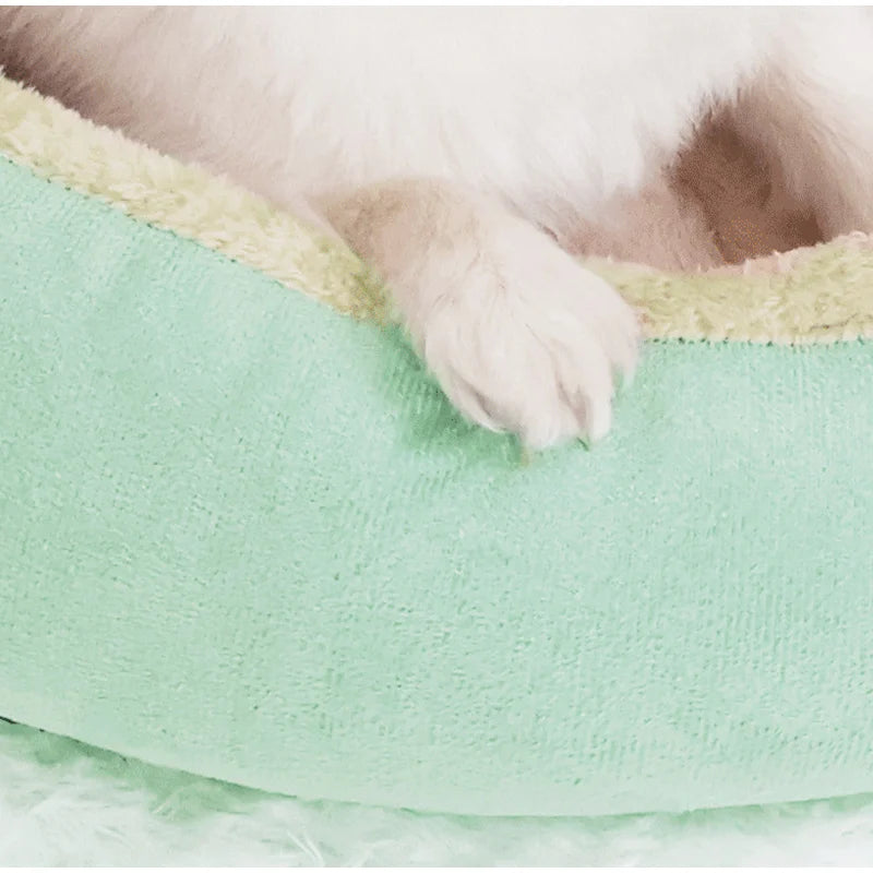 Plush Pet Nest Winter Cat Dog Bed Thickened  Plush Anti Slip Pet Mat Detachable Washable Circular Cat Pet Bed Large Dog Bed Mat