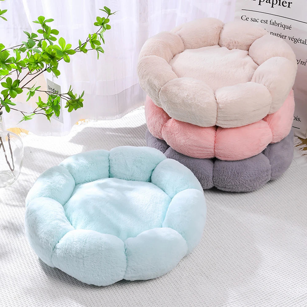 Flower Soft Cat Bed Sleeping Cat Mat Winter Warm Dog Bed for Small Dog Cushion Breathable Cat Cushion Thicken Dog House Pet Bed