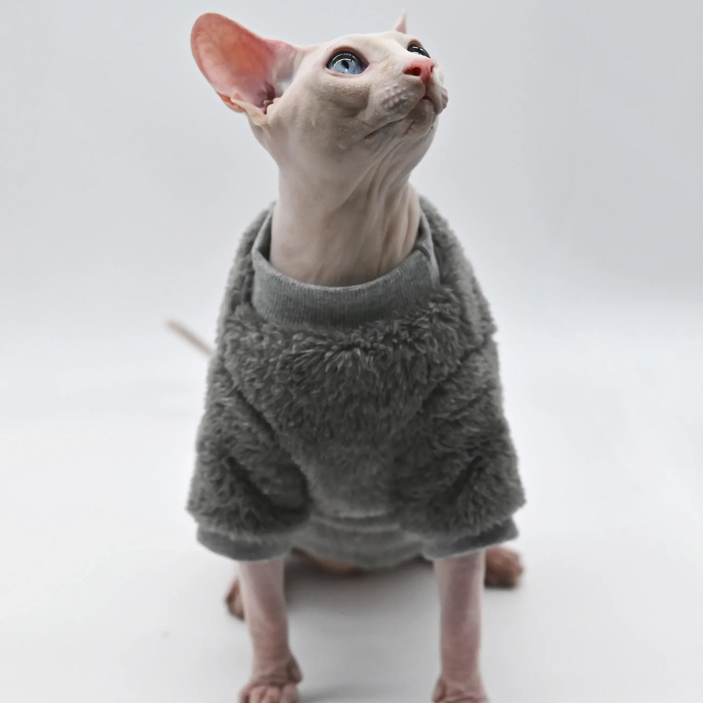 DUOMASUMI Soft Double-sided FluffY Winter Jacket Warmth Coat for cat Thickening Sphinx Sphynx Cat Clothes  Hairless Cat Outfits