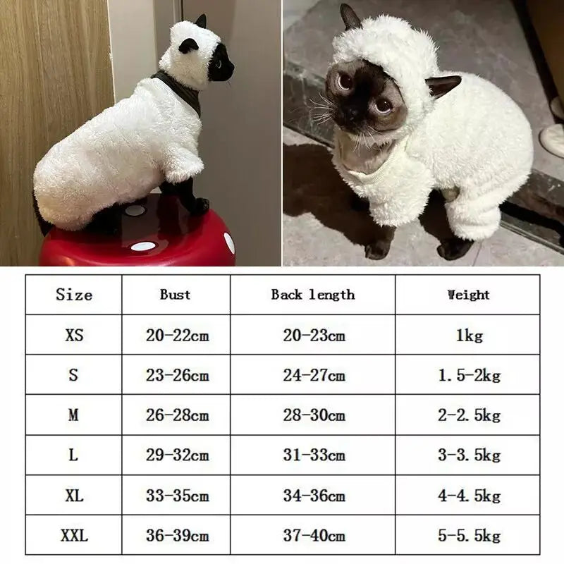 TONG Winter Sphynx Cat Clothes Sphinx Hairless Cat Clothes Accessories Thickened Warm Jacket Clothes for Hairless Cat Sphinx