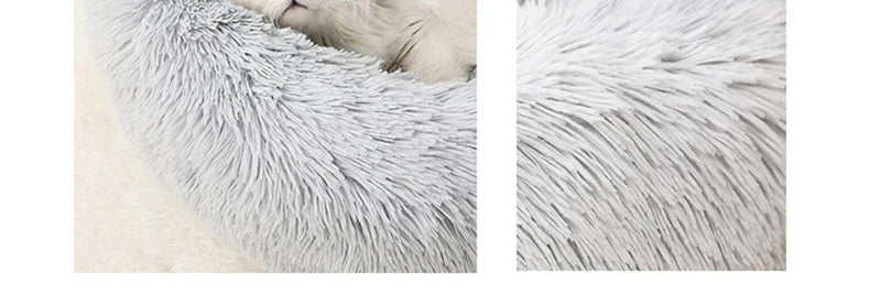 40-70cm Home Plush Pet Nest Super Soft Warm Detachable and Washable Round Pet Bed For Dog and Cat House Winter Warm Sleeping