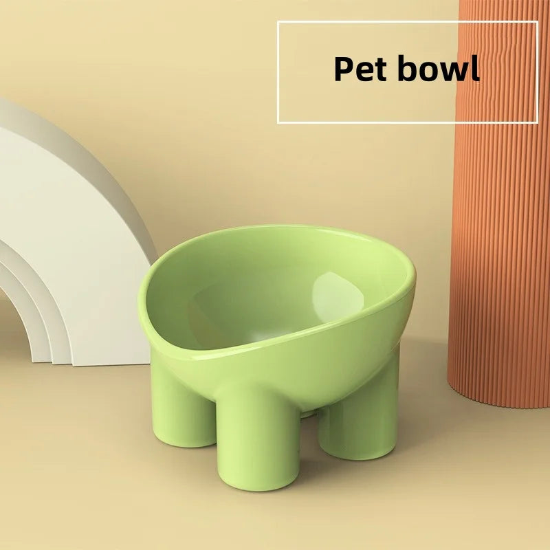 Cat Dog Bowl High Foot Small Dog Bowl Neck Protector Pet Food Water Bowl Anti-tip PP Pet Feeding Dessert Snack Dish Accessories