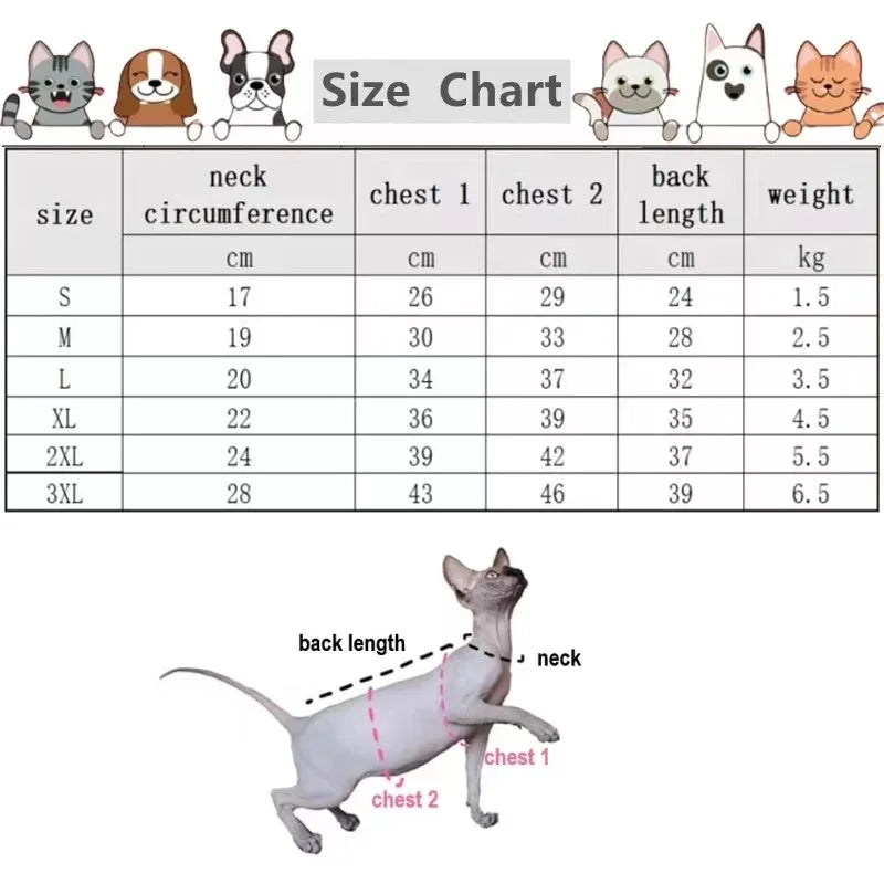 Luxury Winter Undershirt for Sphynx Cat Reflective Pet Clothes Reflective Pet Clothes Cat Jacket Devon Rex Sweatshirt in Autumn