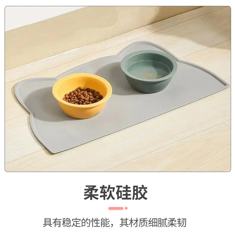 Waterproof Pet Mat For Dog Cat Solid Color Silicone Pet Food Feeding Pad Pet Bowl Drinking Mat Portable Dog Feeding Mat Placemat