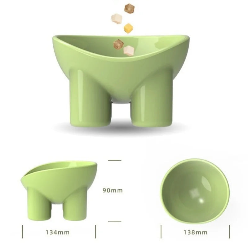 Cat Dog Bowl High Foot Small Dog Bowl Neck Protector Pet Food Water Bowl Anti-tip PP Pet Feeding Dessert Snack Dish Accessories