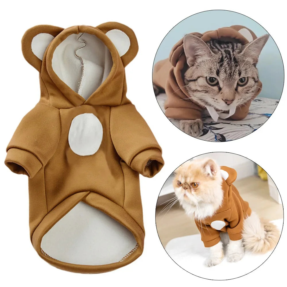 Cute Hairless Cat Clothes Winter Pet Costumes for Cats Kitten Sphynx Hoodie Sweater mascotas Outfits Dog Clothing katten kleding