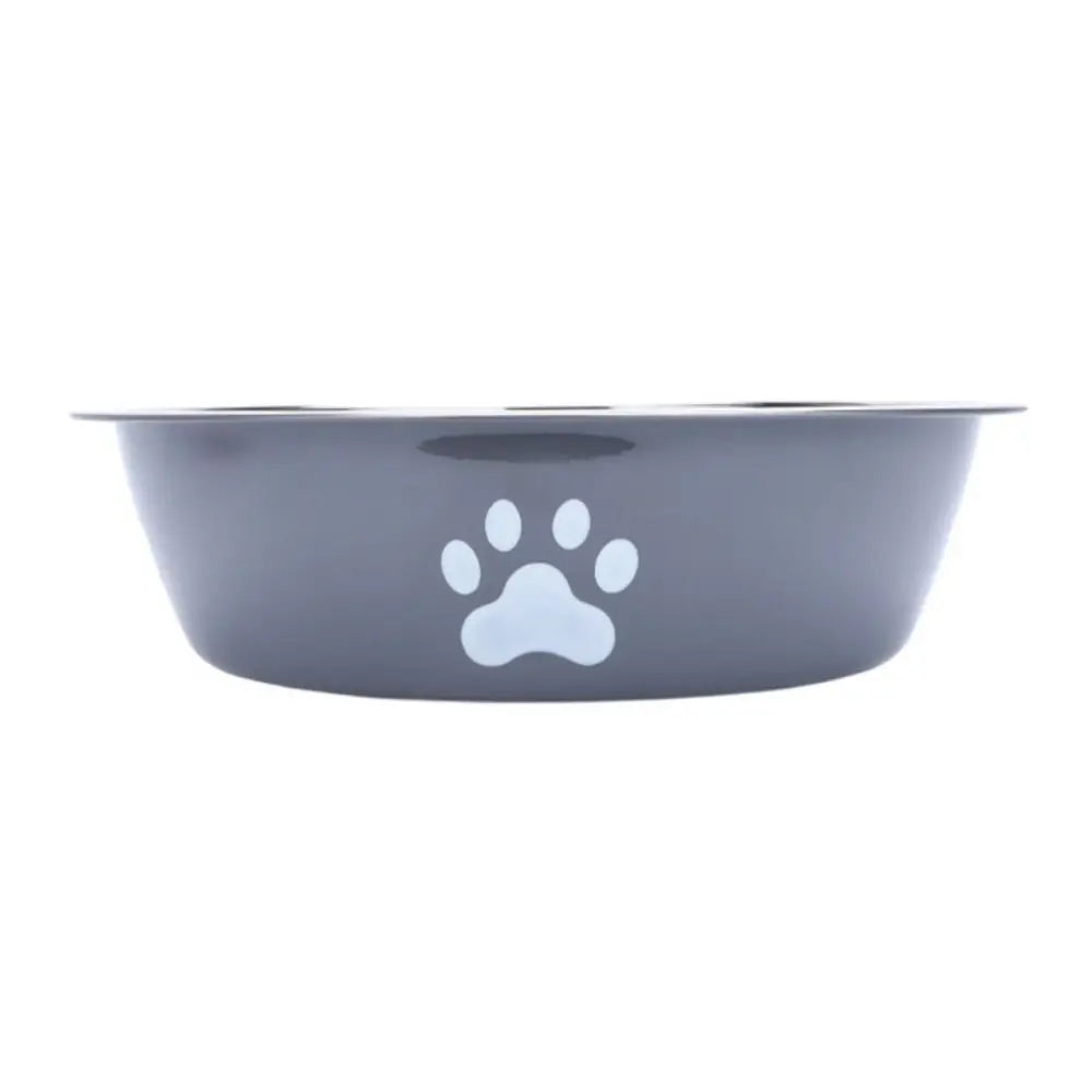 Large Capacity Stainless Steel Dog Bowl Non-slip Bilayer Dog Water Bowl Pet Feeders Cat Paw Pattern Cat Feeding Bowl Home