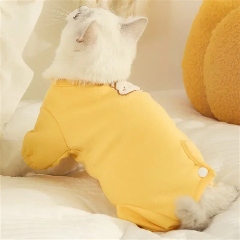 Pet Cat Weaning Cotton Clothes For Small Dog Sterilization Jumpsuit Anti-Licking Surgery Recovery Care Suit Puppy Kitten Outfits