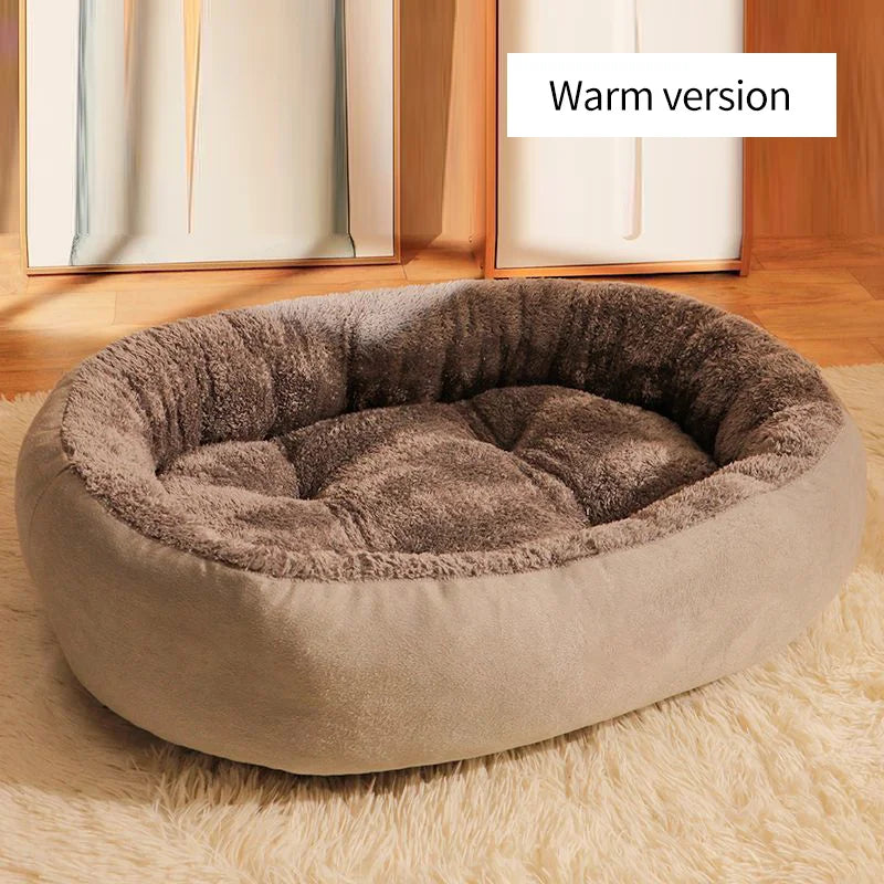 Plush Pet Nest Winter Cat Dog Bed Thickened  Plush Anti Slip Pet Mat Detachable Washable Circular Cat Pet Bed Large Dog Bed Mat