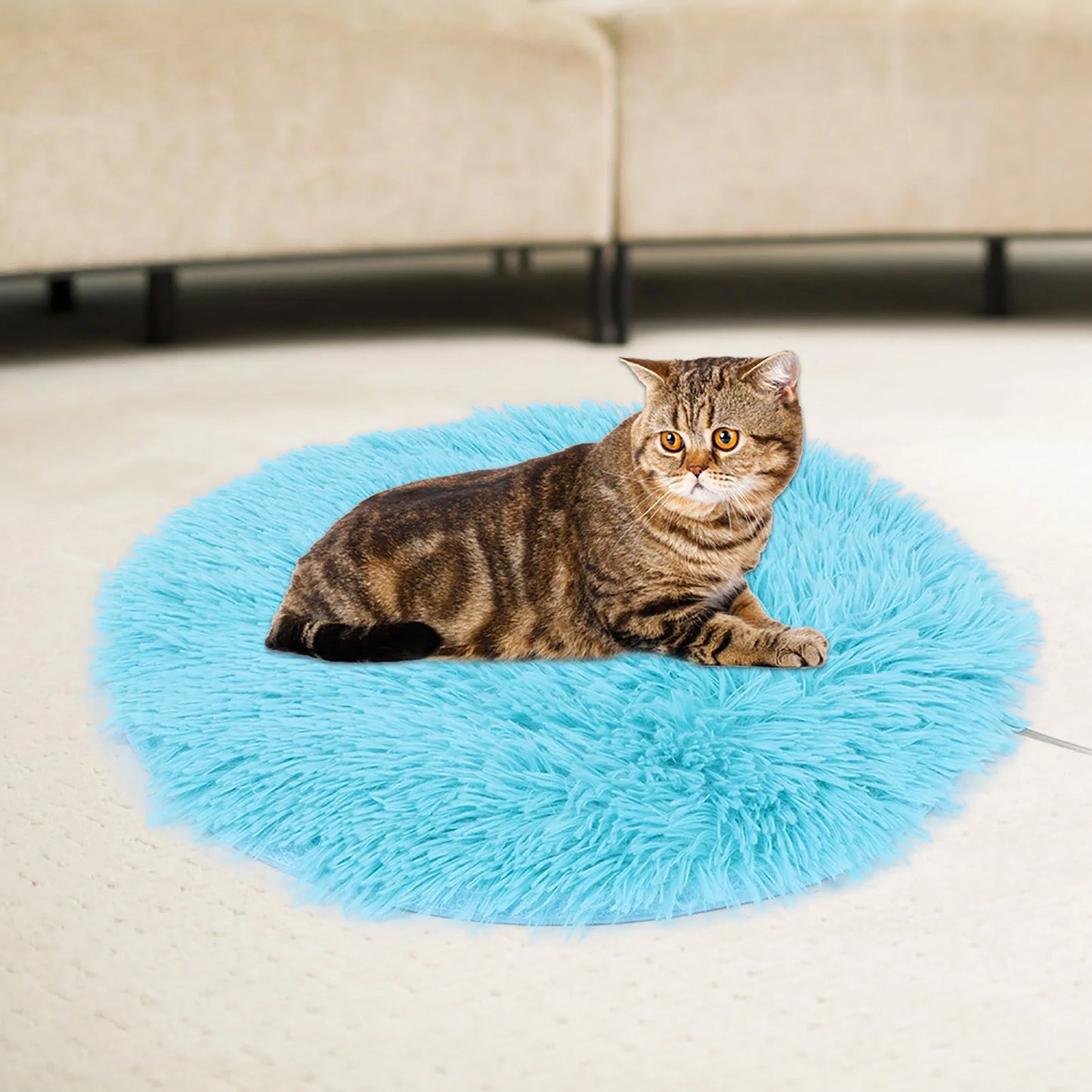 Cat Plush Mat Pet Heating Pad Plush Four Seasons USB Charging Interface Pet Electric Blanket Heating Pad Mat for Small Dogs Cats