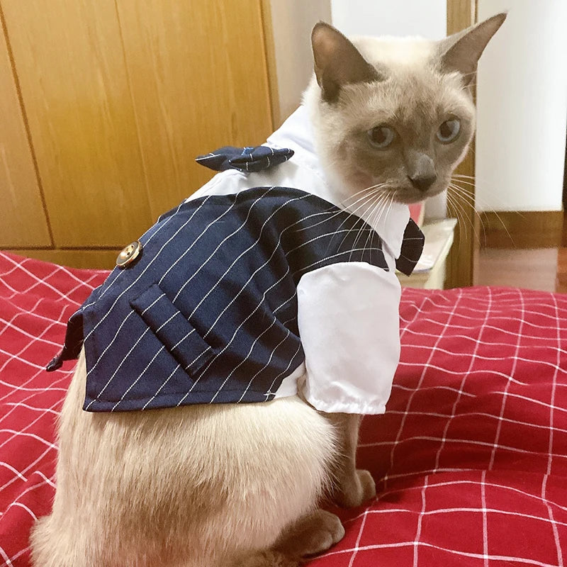 Handsome Cat Dog Party Suit Clothing Solid Fashion Pet Jacket for Cats Small Dogs Wedding Birthday Partying Clothes Costume