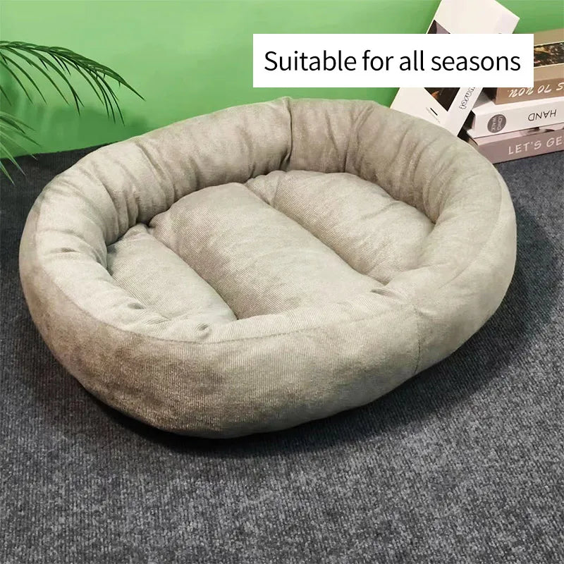 Plush Pet Nest Winter Cat Dog Bed Thickened  Plush Anti Slip Pet Mat Detachable Washable Circular Cat Pet Bed Large Dog Bed Mat