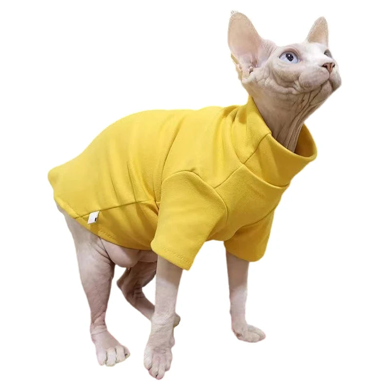 Sphynx Cat Clothes Winter Thick Pet Clothes for Small Dogs Cats Pullover Shirt Soft Warm Hairless Cat Pajamas Dachshund Clothing