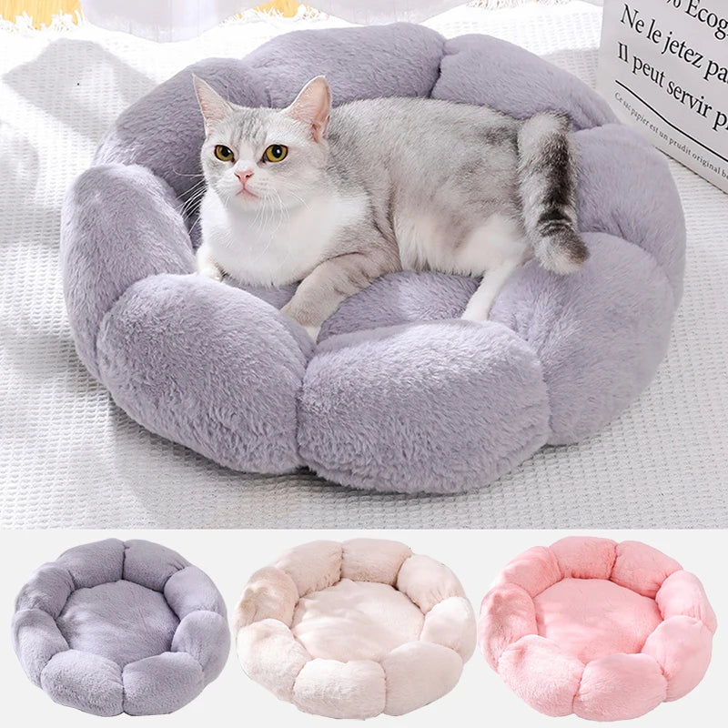 Flower Soft Cat Bed Sleeping Cat Mat Winter Warm Dog Bed for Small Dog Cushion Breathable Cat Cushion Thicken Dog House Pet Bed