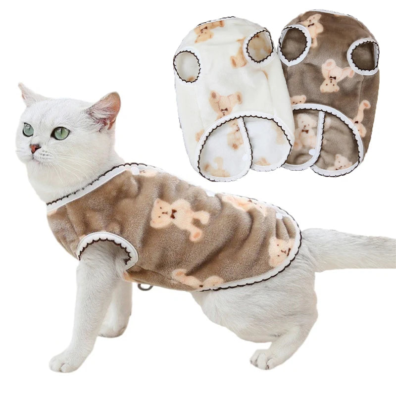 Cat Dog Jacket Vest Soft Comfortable Winter Pet Clothes for Small Dogs Puppy Kitten Warm Clothing Ragdoll-Cat Yorkies Coat Pug