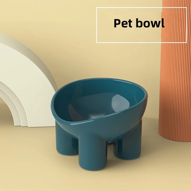 Cat Dog Bowl High Foot Small Dog Bowl Neck Protector Pet Food Water Bowl Anti-tip PP Pet Feeding Dessert Snack Dish Accessories