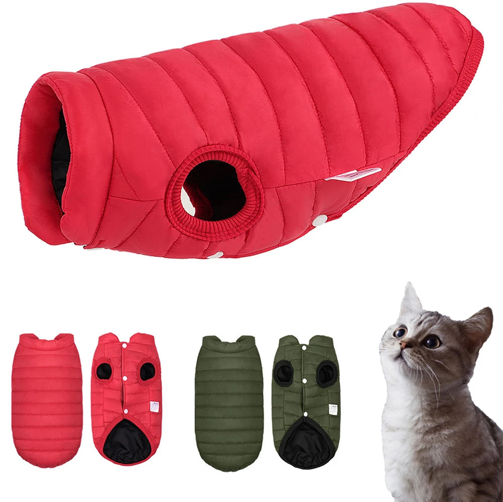 Winter Cat Clothes Warm Puppy Cats Coat Vest Soft Pet Down Jacket Outfit For Small Medium Dogs Cats Kitten Pets Costume Clothing