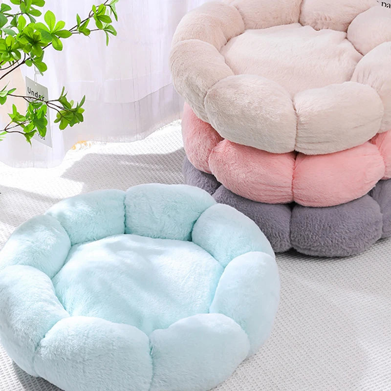 Flower Soft Cat Bed Sleeping Cat Mat Winter Warm Dog Bed for Small Dog Cushion Breathable Cat Cushion Thicken Dog House Pet Bed