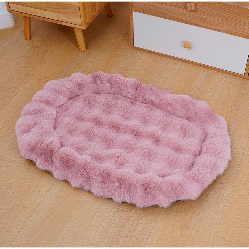 Plush Pet Nests Winter Cat Nests Dog Nests Warm Thick Pet Mat Detachable Washable Oval Cat Bed Pet Beds Seasonal Decorations