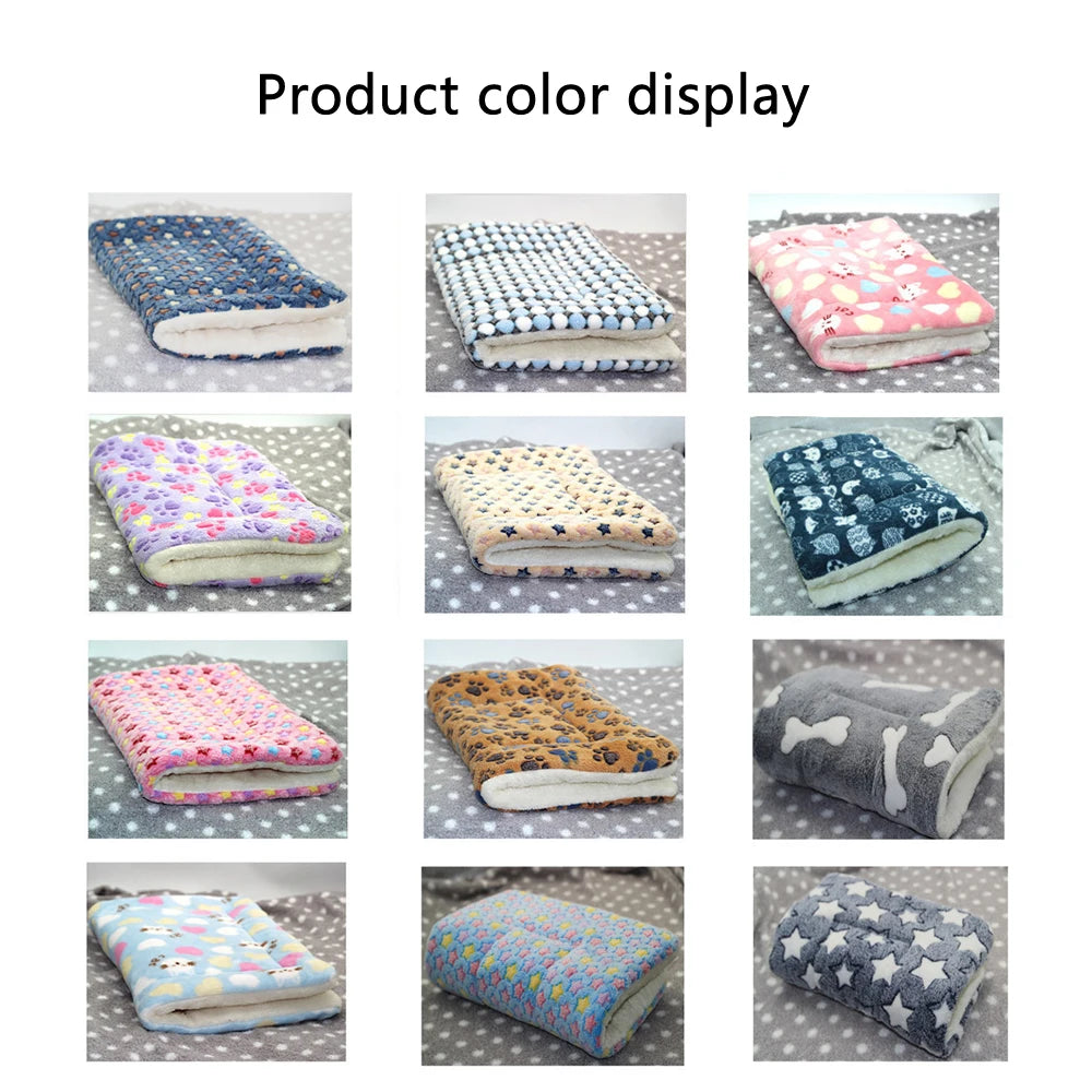 Cat Mat Flannel Cat Sleeping Mat Thickened Dog Cushion for Small Dog Winter Warm Cat Blanket Comfortable Dog Bed