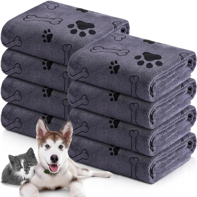 1pc Quick-Drying Microfiber Dog Towel Absorbent Pet Bath Product Fiber Quick-drying Bath Towel Car Wiping Cloth Pet Supplies