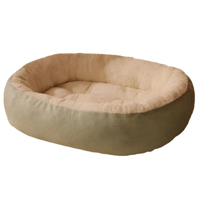 Plush Pet Nest Winter Cat Dog Bed Thickened  Plush Anti Slip Pet Mat Detachable Washable Circular Cat Pet Bed Large Dog Bed Mat