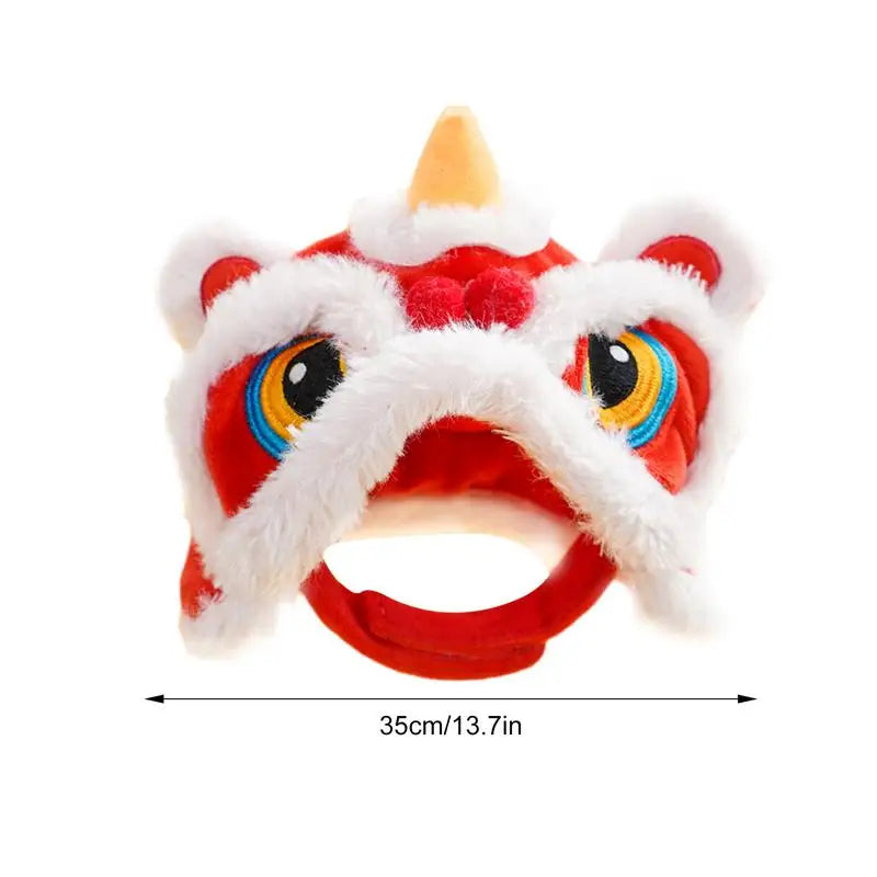 Small Dog Hat Cute Cat Costumes Dance Lion Pet Cat Soft Warm Lion Dance Clothes Small Pet Headwear Holiday Dress up Supplies