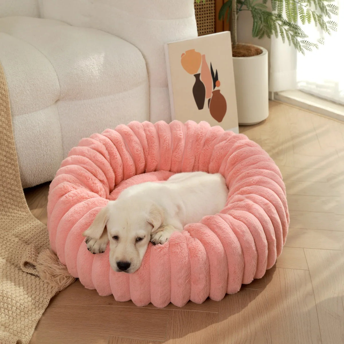 New Pet Nest Long Hair Round Cat Nest Winter Warm Plush Cat Mat Cat Nest