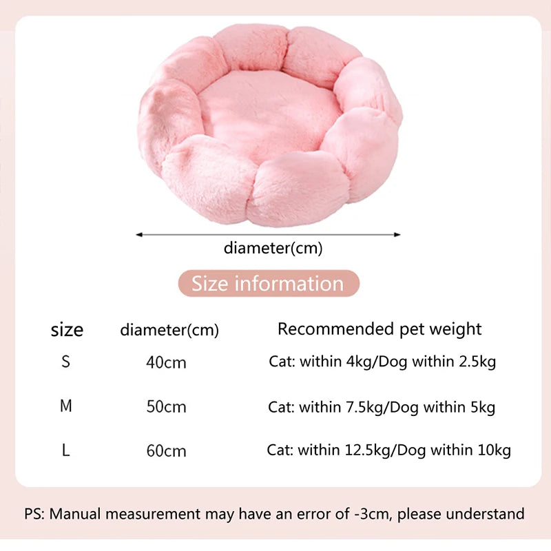 Flower Soft Cat Bed Sleeping Cat Mat Winter Warm Dog Bed for Small Dog Cushion Breathable Cat Cushion Thicken Dog House Pet Bed