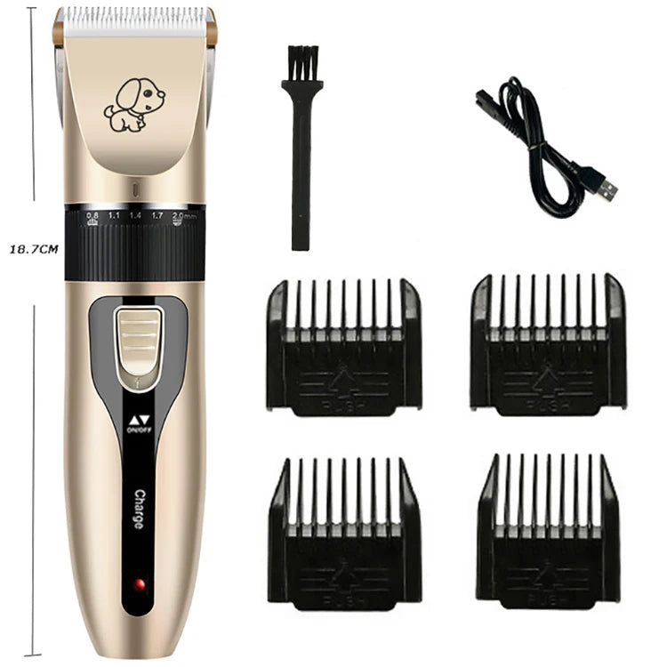 Dog Hair Clipper Pet Hair Trimmer Set Puppy Grooming Electric Shaver Ceramic Blade Cat Accessories Cordless Charging Professiona