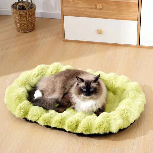 Plush Pet Nests Winter Cat Nests Dog Nests Warm Thick Pet Mat Detachable Washable Oval Cat Bed Pet Beds Seasonal Decorations