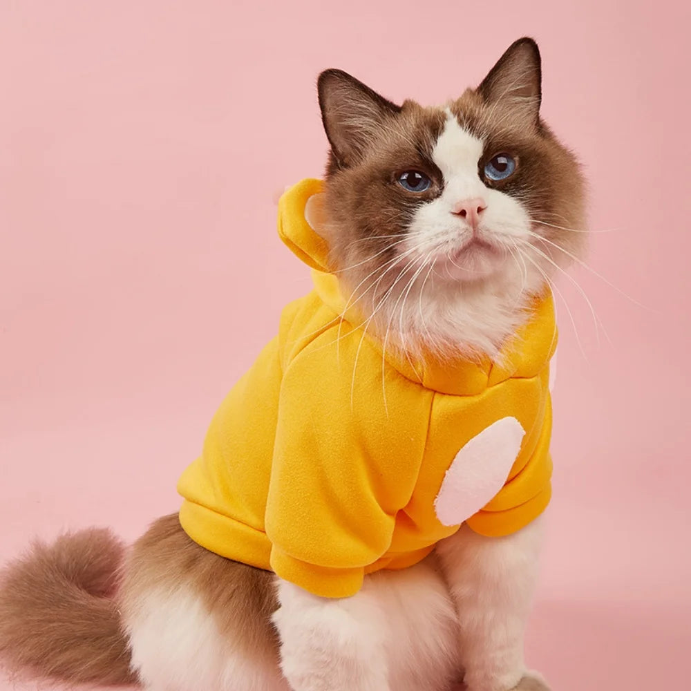 Cute Hairless Cat Clothes Winter Pet Costumes for Cats Kitten Sphynx Hoodie Sweater mascotas Outfits Dog Clothing katten kleding