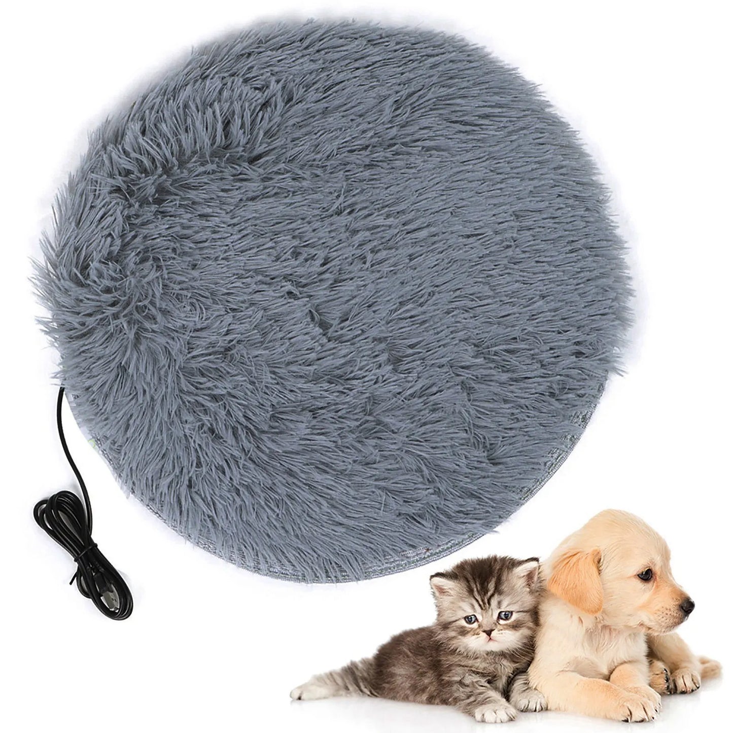 Cat Plush Mat Pet Heating Pad Plush Four Seasons USB Charging Interface Pet Electric Blanket Heating Pad Mat for Small Dogs Cats