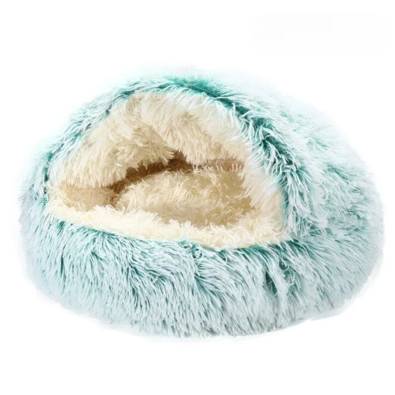 Winter Plush Pet Cat Bed Round Cat Cushion Cat House 2 in 1 Warm Cats Basket Pet Sleep Bag Kitten Nest Kennel for Small Dog Cats