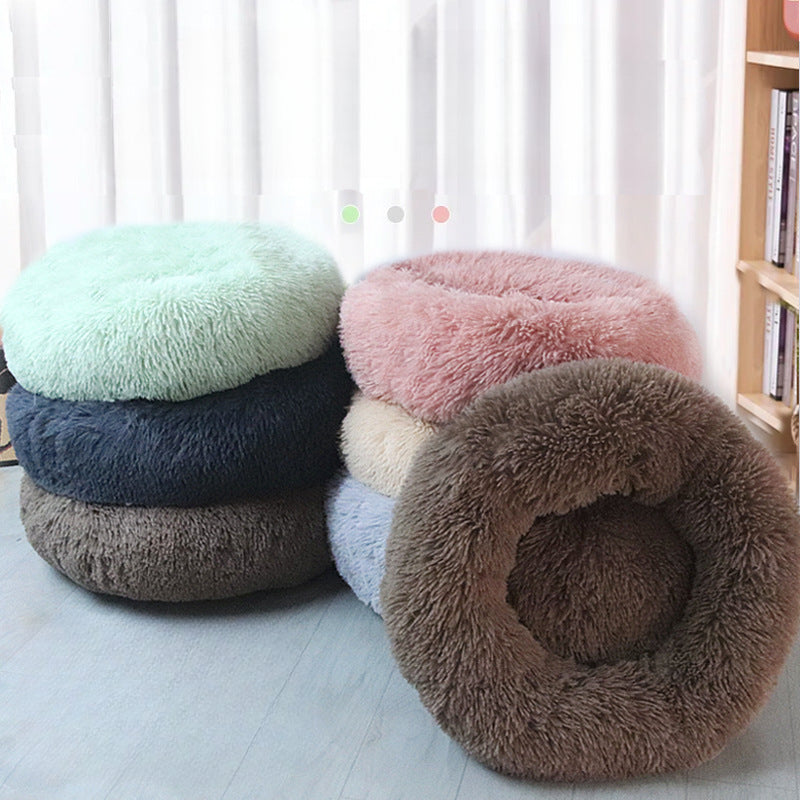 Pet Cat Kennel Dog Kennel Plush Round Warm Mat Pet Kennel Dog Mat Dog Bed Pet Supplies  Bed  Cat Beds