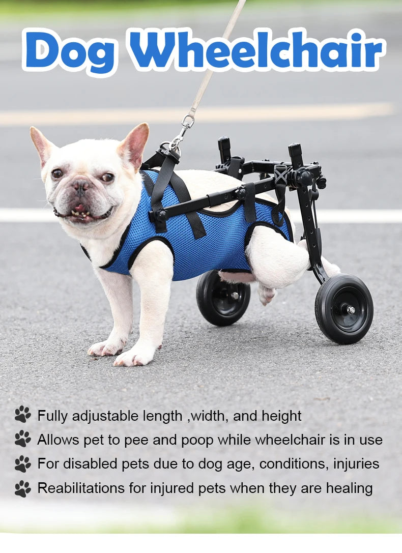 Disabled Dog Wheelchair Cart Adjustable Pet Mobility Aids with Wheels Pet Cat Dog Rehabilitation Walking Mobility Aid Troll